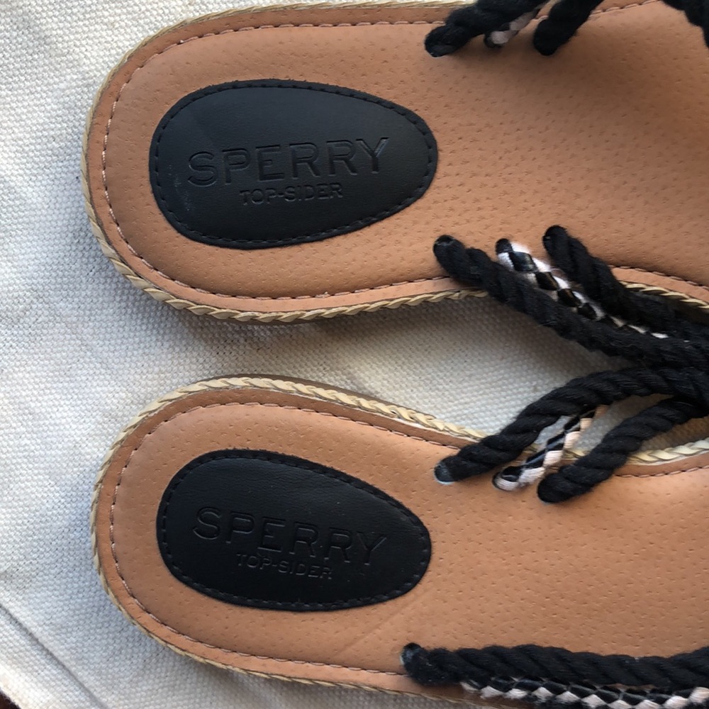 SPERRY Anchor Coy Black Thong Sandals Size 7 - Picture 2 of 3